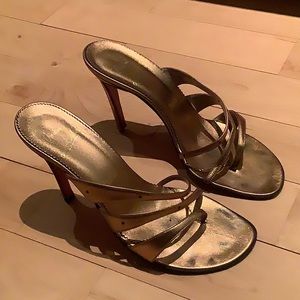 Christian Louboutin High Heel Gold Sandals